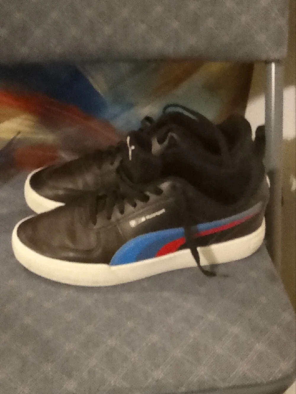 Puma Men's Black Low-Top Sneakers with White Sole